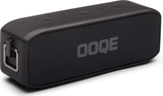 OOQE PRO S9 - Bluetooth Speaker | Draadloos | Ingebouwde Ultrabasradiator: Intense Bas | 20 uur Batterijduur | HD Microfoon: Handsfree Bellen | Anti-Shock Siliconen: Val & Stootbestendig | Waterbestendig | Geschikt Voor Binnen & Buitengebruik | Zwart
