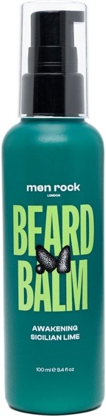 Heerlijke natuurlijke baardbalsem van Men Rock London. Awakening Beard Balm stimulerende baardbalsem met Siciliaanse limoen en cafeïne 100ml