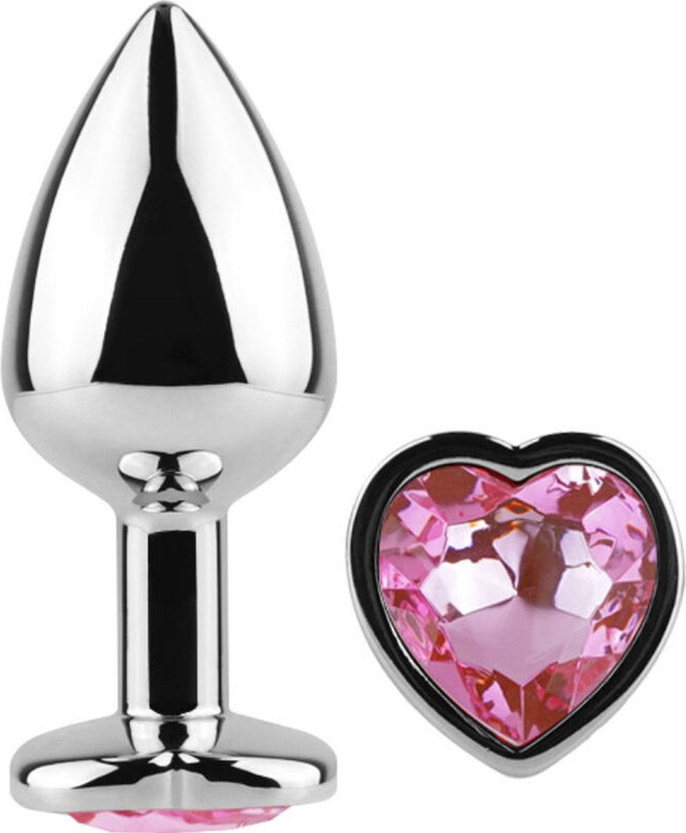 SECRETPLAY TOYS | Secret Play - Metal Butt Plug Fuchsia Heart Small Size 7 Cm | Buttplug | Sex Toy for Woman | Sex Toy for Couple | Small Buttplug | Sex Toy for Man | Unique Buttplug