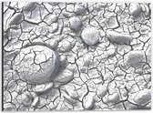 Dibond - Scheuren Patroon in Stenen Ondergrond - 40x30 cm Foto op Aluminium (Met Ophangsysteem)