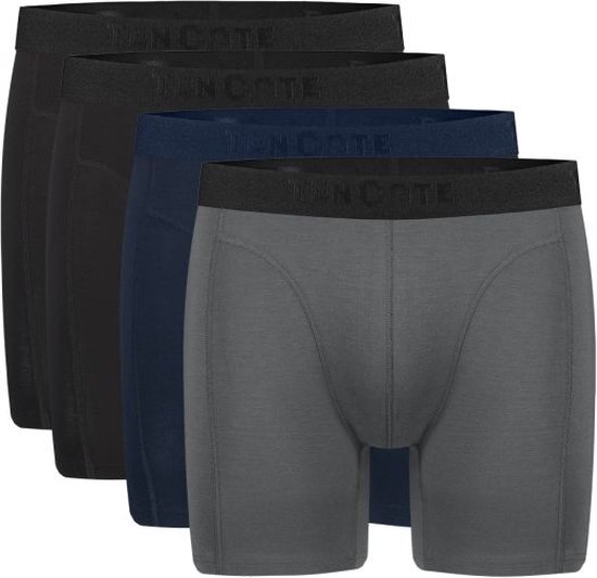 ten Cate Basics men shorts longs en viscose de bambou (pack de 4) - boxers pour hommes jambes longues - noir - Taille: M