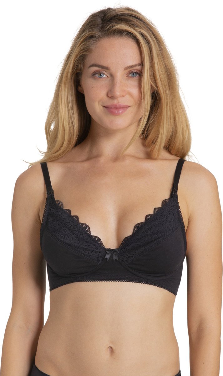 Dorina Voedings en kolf BH - Pearl zonder Beugel - Zwangerschapsondergoed - XL - Zwart