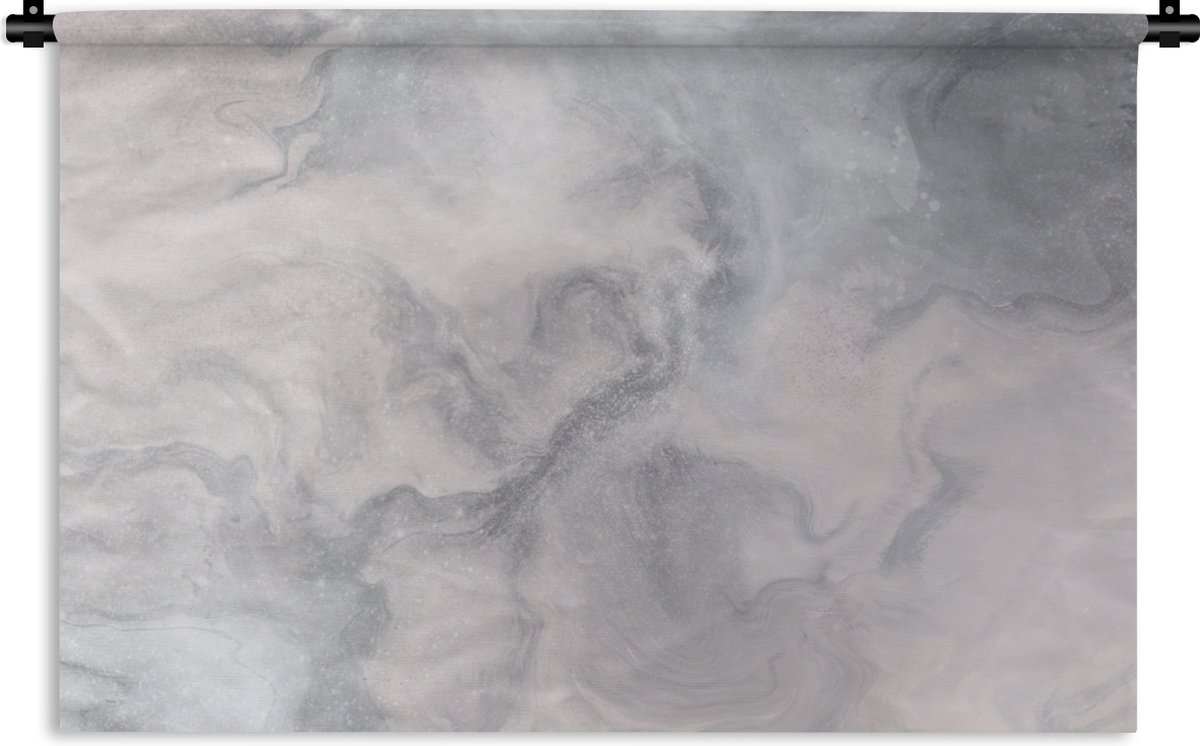 Wandkleed - Wanddoek - Wolken - Abstract - Verf - 90x60 cm - Wandtapijt