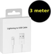 Simanti® iPhone kabel 3 Meter geschikt voor Apple iPhone - iPhone oplader kabel - iPhone lader kabel - Lightning USB kabel