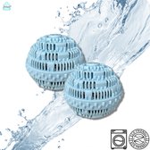 Jinius® - Ecologische Wasbol - Ecologische Wasbal - 2 stuks - Lichtblauw - Wasbal - Duurzaam - Wasmachine - Keramische Balletjes - Geen Wasmiddel