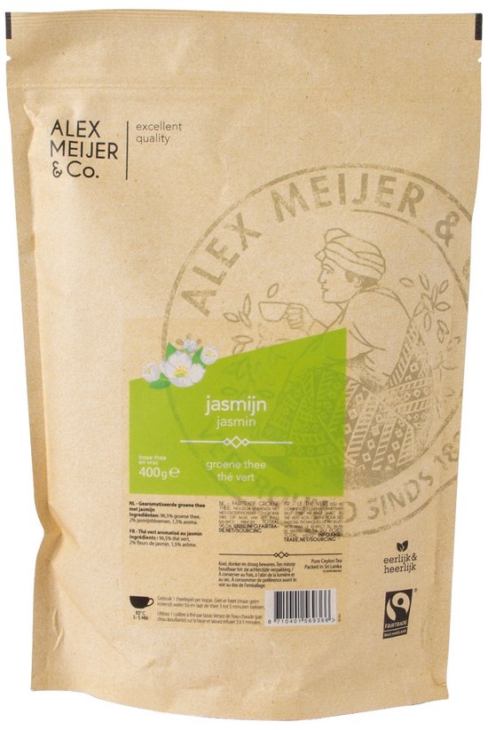 Alex Meijer groene jasmijn thee los - Fair Trade - 400 gram