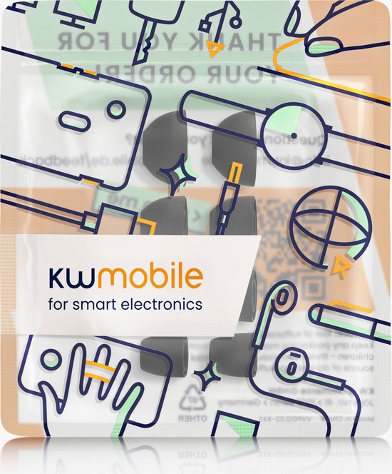 kwmobile 8x Reserve covers voor oordopjes geschikt voor Beoplay B&O EQ / H3 / H5 / E4 / E6 / E8 - 4 maten - Silicone dopjes voor in-ear headphones