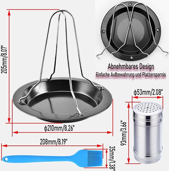 CYEER 2 stuks kippenstandaard, kippenbrader, kippenhouder, kippenhouder, kippengrill, kippengrillstandaard, gevogeltebrader met afdruipbak, kippengrill voor barbecue-avonden buiten