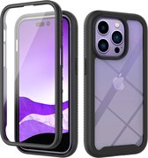 iMoshion Hoesje Geschikt voor iPhone 14 Pro Hoesje - iMoshion 360° Full Protective Case - Zwart / Transparant