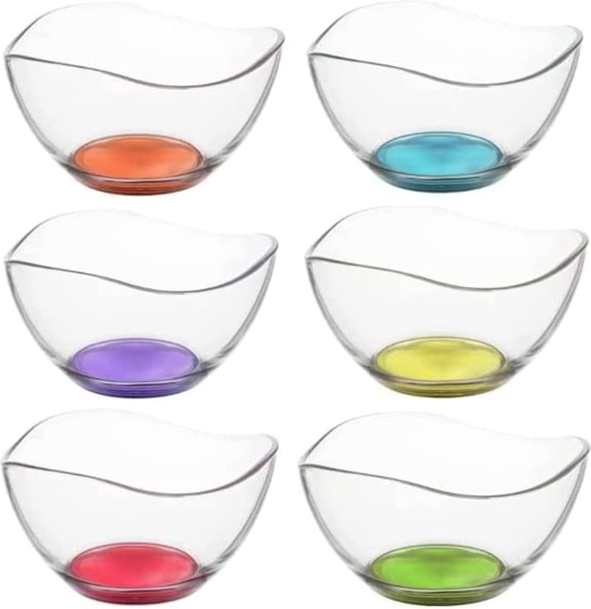 Dessertkommen - serveerschalen set - glas slakom glazen schaaltjes set bowl schaal decoratieve schaal