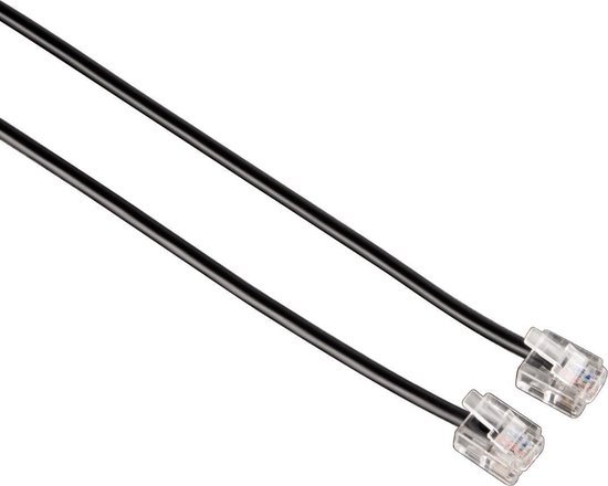 2 Câbles Téléphonique RJ11 RJ11 Cable Matters 3m - Pour Téléphone, Modem DSL - Noir - Pack Économique