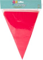 Party Vlaggenlijn - binnen/buiten - plastic - rood - 600 cm - 25 punt vlaggetjes
