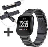 iMoshion Stalen bandje met Horlogeband inkorter Geschikt voor Fitbit Versa / Versa 2 / Versa Lite - Zwart