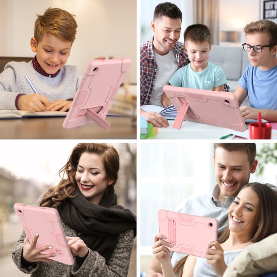 Fonu Shockproof Standcase compatible avec Samsung Tab A8 rose housse  -  10.5 inch