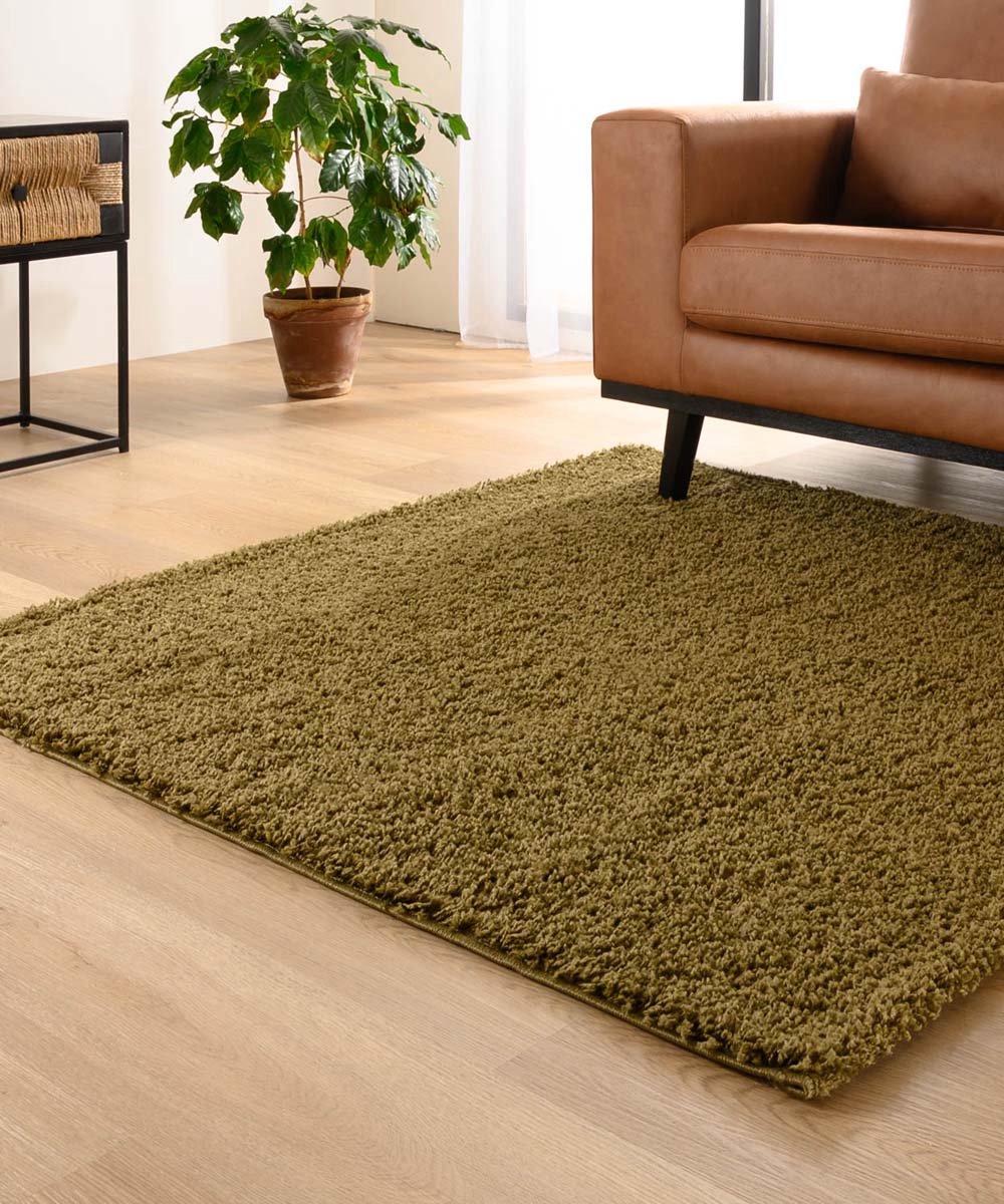 TAPISO Essence Vierkant Hoogpolig Hoogpolig Modern Beige Effen Tapijt Woonkamer Slaapkamer Volwassen Kind Bed Bureau Zacht Superzacht Dik OEKO-TEX 200 x 200 cm
