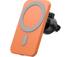 ZenXstore MagSafe Autolader met Telefoonhouder voor iPhone Pro / 14/13/12 - Draadloos Opladen en Magnetische Bevestiging - Oranje