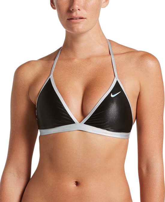 Nike Swim Flash Haut de bikini à finition métallisée à séchage rapide avec dos en T réglable