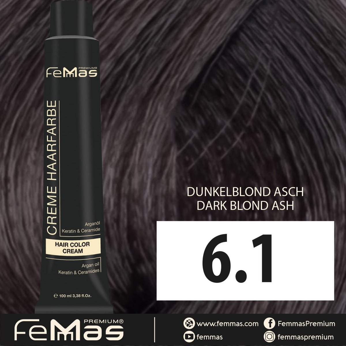 Femmas (6.1) - Haarverf - Donkere asblond - 100ml