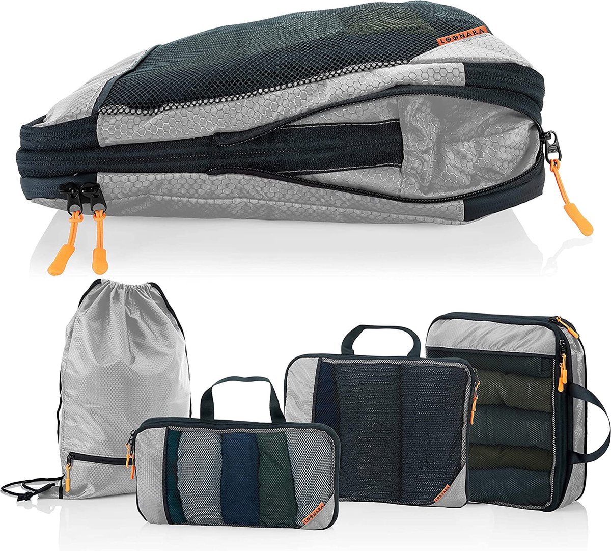 Packing Cubes met Compressie voor Koffer en Rugzak met Packing Bag