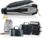 Packing Cubes met Compressie voor Koffer en Rugzak met Packing Bag, grijs