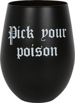 Something Different Wijnglas Pick Your Poison Stemless Wine Glass Zwart