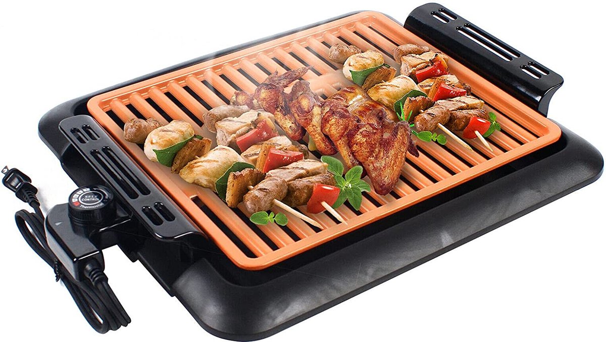 Barbecue électrique rond 5 en 1 avec régulateur de température 1500 W, Barbecues et grils