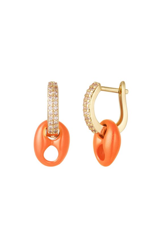 Shell earrings - gold - Oranje- stainless steel| Oorbellen | Yehwang | Cadeau voor haar | Tieners | Moederdag