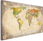 Schilderij - Wereldkaart , Wereld in Ornamenten