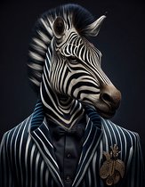 AI - Woondecoratie - Poster - Dieren - Zebra - Pak - 17 - 40 x 50 cm