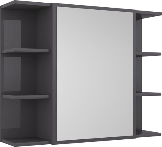 Badkamerspiegelkast 1-deurs met 3 Planken Wit 50x60x18,7 cm Spiegelkast Wandmeubel voor Badkamer Hangkast Badkamerkast Badkamermeubel met Soft-Close -Funktion