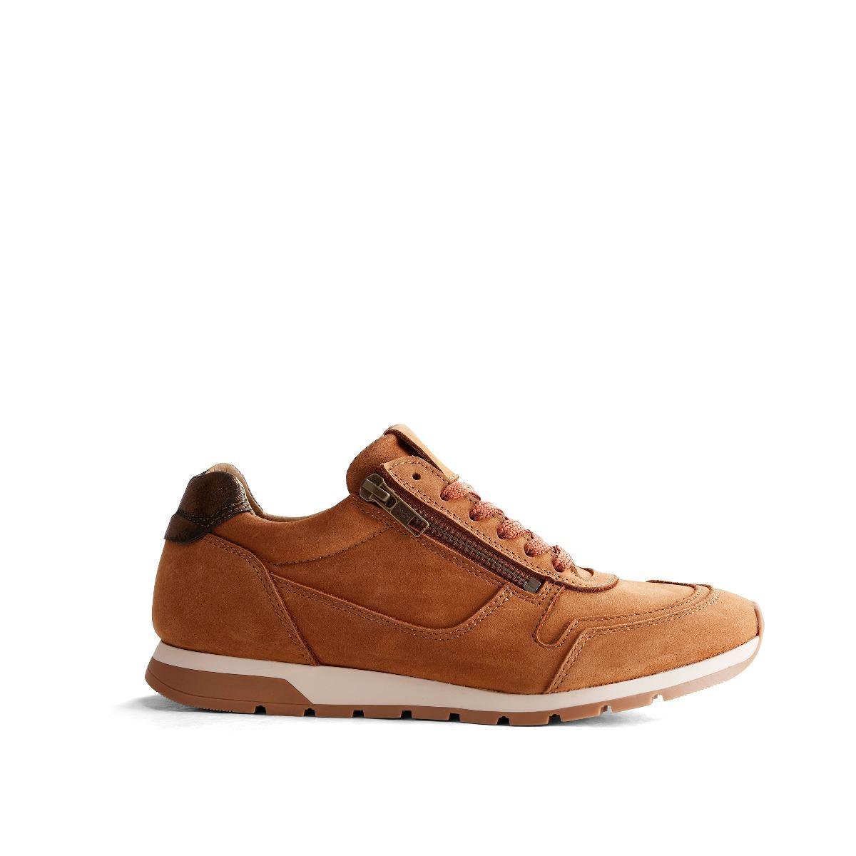 NoGRZ E.Blore Leren dames sneaker Cognac - Schoenen.nl