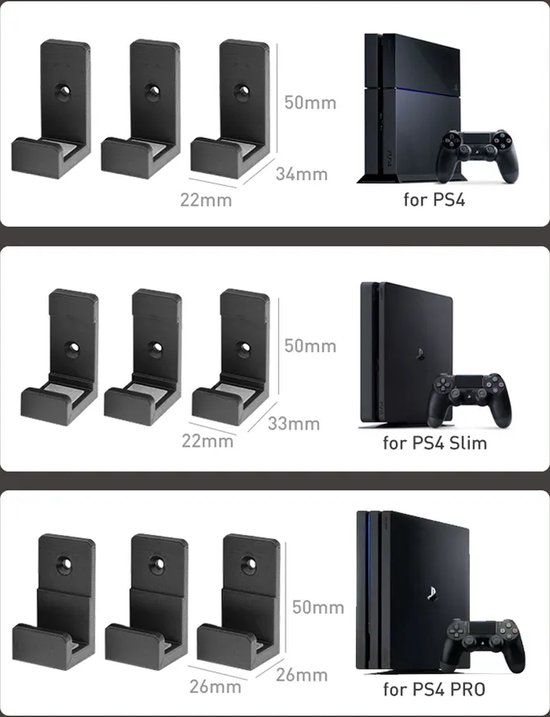 Support mural pour Playstation 4 PRO | Montage mural | Support mural PS4  PRO | Montage... | bol.com