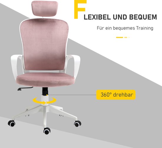 Vinsetto draaistoel, ergonomische, met schommelfunctie en hoofdsteun, hoogte verstelbaar, 61 x Vinsetto draaistoel, ergonomische, met schommelfunctie en hoofdsteun, hoogte verstelbaar, 61 x