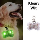 Led verlicht botje met clip voor honden halsband (Wit)