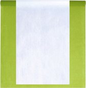 Feest tafelkleed met tafelloper op rol - groen/wit - 10 meter
