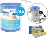 Intex - Voordeelverpakking - H filters geschikt voor filterpomp 28602GS - 24 stuks & WAYS scrubborstel