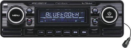 Caliber Autoradio met Bluetooth, FM-Radio, USB en AUX - 1 DIN - 75 Watt -  Retro Design... | bol.com