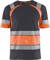 Blaklader T-shirt High Vis 3421-1030 - Medium Grijs/ High Vis Oranje - XXXL