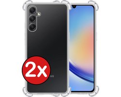 Hoesje - 2 Stuks - Geschikt voor Samsung Galaxy A34 - Sterk & Shockproof - Back Cover - Siliconen Case - Telefoon Hoes Shock Proof - Telefoonhoes - Transparant