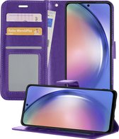 Hoesje Geschikt voor Samsung A54 Hoesje Book Case Hoes Portemonnee Cover Walletcase - Hoes Geschikt voor Samsung Galaxy A54 Hoes Bookcase Hoesje - Paars