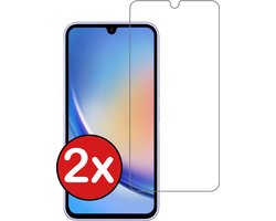 Screenprotector - 2 Stuks - Geschikt voor Samsung Galaxy A34 - Extra Sterk - Beschermglas - Gehard Glas - Tempered Glass - Screen Protector