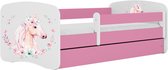 Kocot Kids - Bed babydreams roze paard zonder lade met matras 140/70 - Kinderbed - Roze