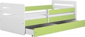 Kocot Kids - Bed Tomi groen met lade met matras 160/80 - Kinderbed - Groen