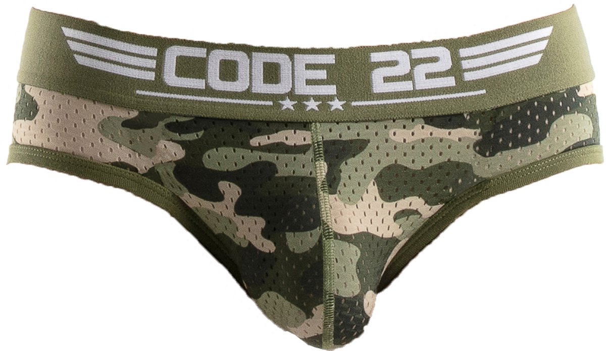 CODE 22 Army Brief Green - MAAT S - Heren Ondergoed - Slip voor Man - Mannen Slip
