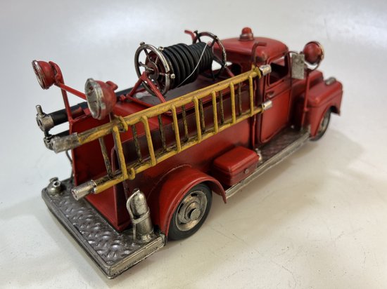 CLEVER SCHMUCK - Set hanger kleine brandweerauto rood gelakt met ketting 40 cm van 925 zilver