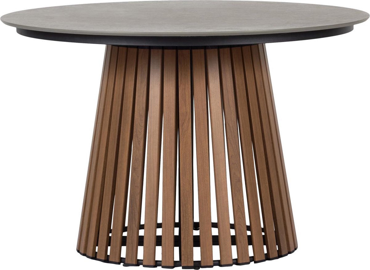 Max tuintafel Ø115cm teak, grijs.
