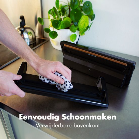KitchenBrothers Vacumeermachine - Vacuüm Sealer - 4 Standen - Incl. Folierol, Vacumeerzakken en Vacuumslang