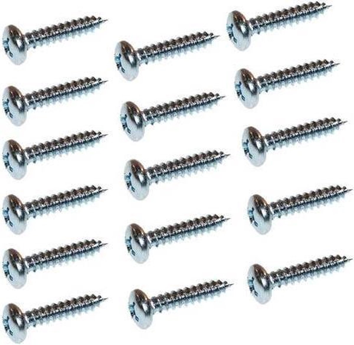 FLE - Set stalen schroeven verzinkt rond ø 0,4 cm en lengte 2 cm - 16 stuks