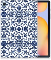 TPU Bumper Hoesje Geschikt voor Samsung Galaxy Tab S6 Lite | Tab S6 Lite 2022 Cover Flower Blue met doorzichte zijkanten