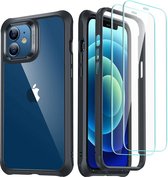 ESR Alliance - iPhone 12 Mini Hoes - Schokbestendige Back Cover - Full Body Protection - iPhone Hoes +2 Gratis Screenprotectors  - Transparant/Zwart